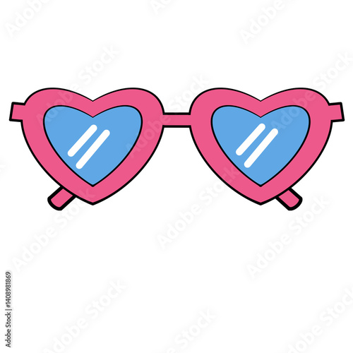 Cute heart with glasses