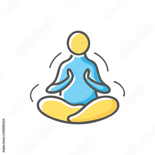 Wallpaper Mural meditation icon, meditation vector illustration-simple illustration of meditation, perfect for meditation logos and icons Torontodigital.ca