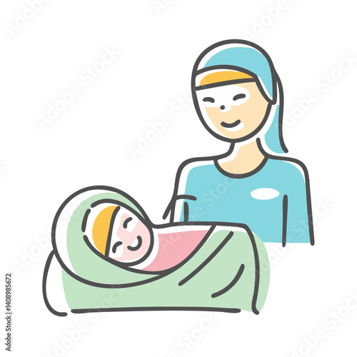 midwife icon, midwife vector illustration-simple illustration of midwife, perfect for midwife logos and icons