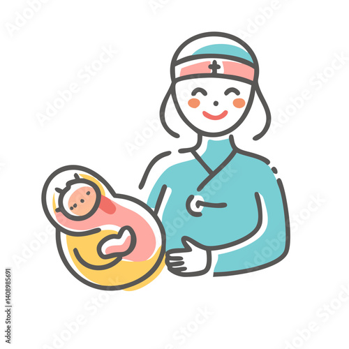 midwife icon, midwife vector illustration-simple illustration of midwife, perfect for midwife logos and icons