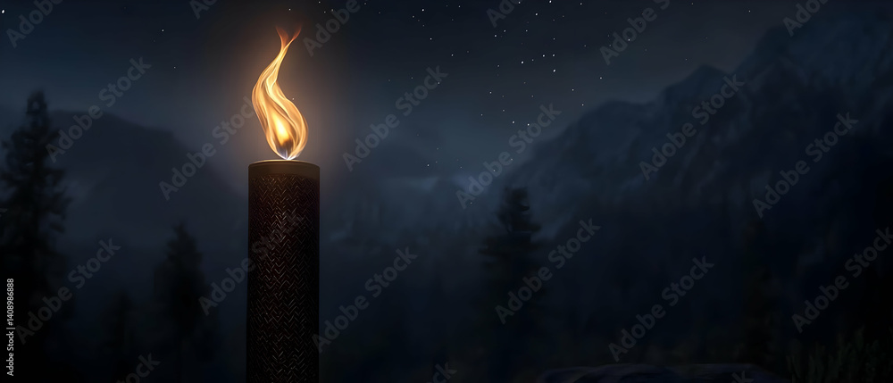 Fototapeta premium Nighttime Mountain Torch