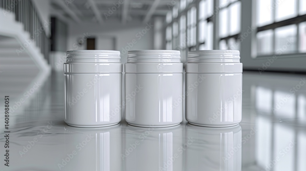 Obraz premium Leakproof Matte Plastic Jar Mockup 