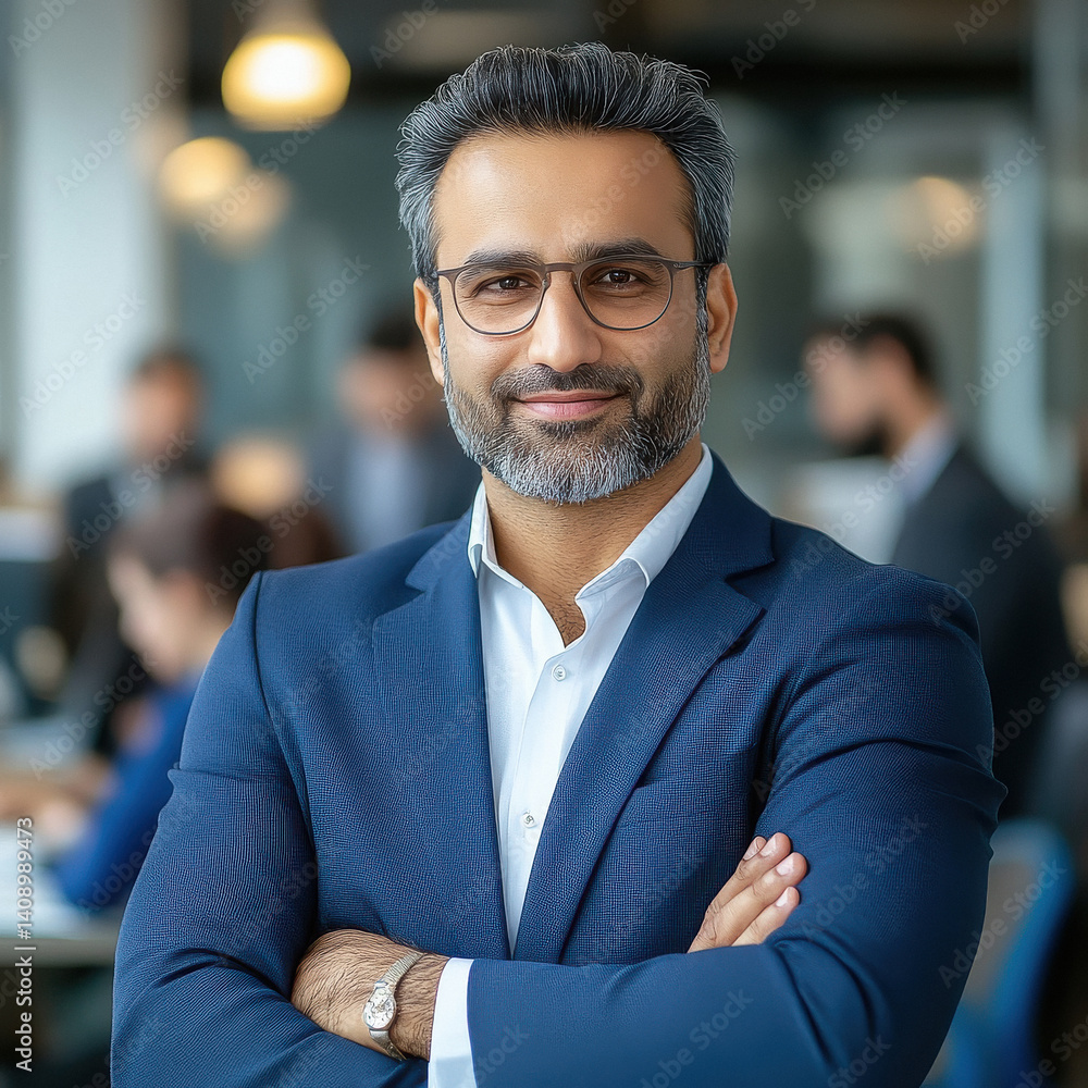 Fototapeta premium businessman standing confidently at office