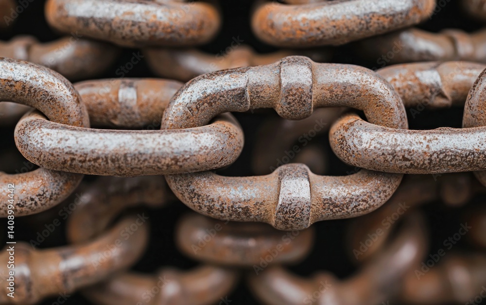 Rusty Metal Chain Close-Up Rusty Metal Chain Close-Up