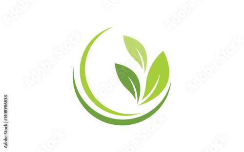 Nature leaf ecology vegan concept Logo illustration v.110