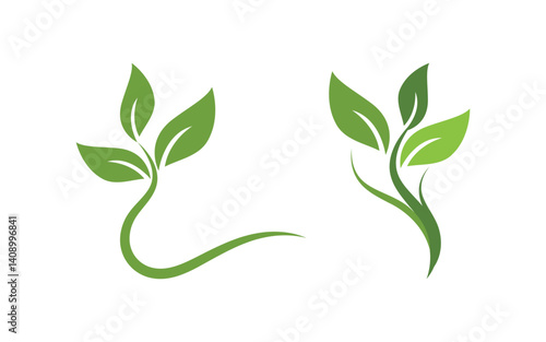 Nature leaf ecology vegan concept Logo illustration v.109