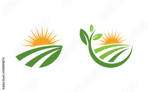 Nature leaf ecology vegan concept Logo illustration v.112