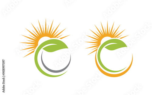 Nature leaf ecology vegan concept Logo illustration v.117