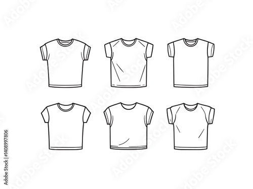Sleeveless T-shirt line art vector illustration