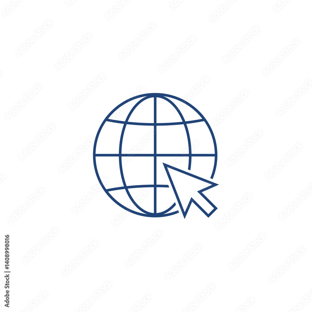 Go to web blue Icon in flat style isolated on white background Go to web blue Icon in flat style isolated on white background