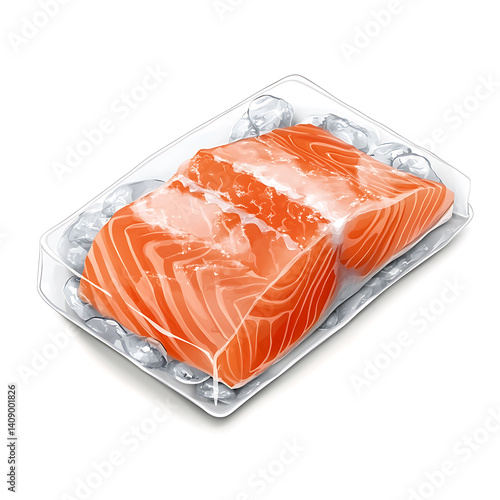 Obraz na płótnie salmon in various forms and production processes, from raw cuts and packaging to cooking, serving, and seafood industry scenes. Generative AI Illustration w salonie