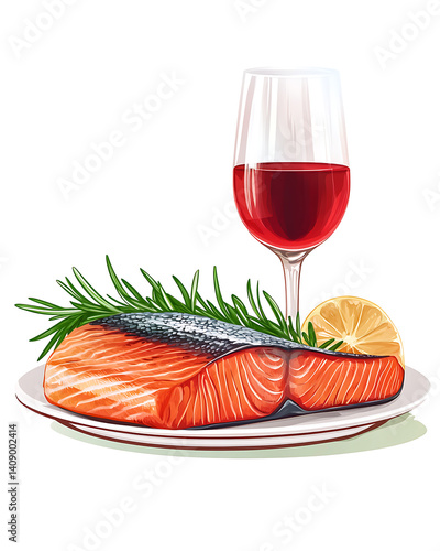 Obraz na płótnie salmon in various forms and production processes, from raw cuts and packaging to cooking, serving, and seafood industry scenes. Generative AI Illustration w salonie