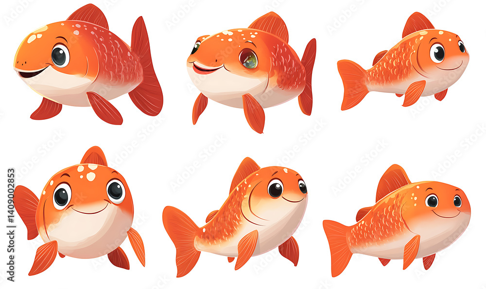 salmon in various forms and production processes, from raw cuts and packaging to cooking, serving, and seafood industry scenes. Generative AI Illustration