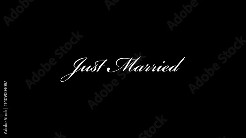 Just Marriedの筆記体の文字を書くアニメーション