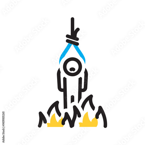 Vector multi color icon for Steep penalities