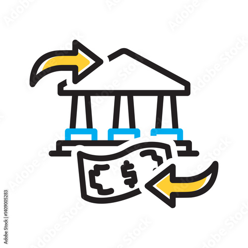 Vector multi color icon for Transact