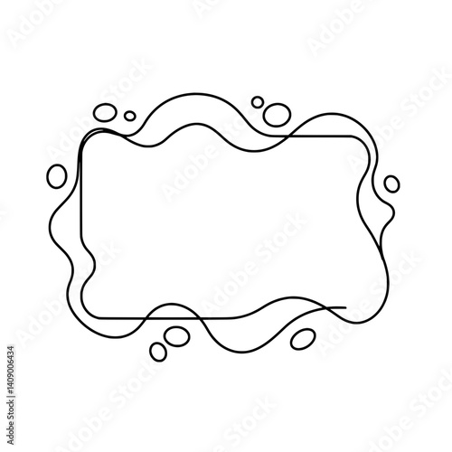 Abstract Line Art Frame: A minimalist, abstract frame design features a continuous line drawing with wavy edges and small circles, creating a fluid and organic shape.