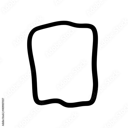 Abstract Shape: The artwork presents a unique organic shape, featuring a bold black outline encapsulating a blank interior space, inviting interpretation and creativity. 