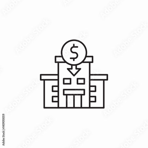 bank facility icon sign vector