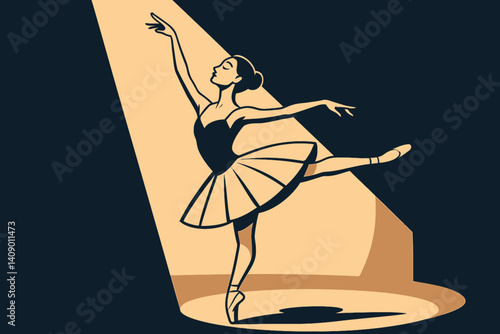 Flat performing arts scene featuring graceful ballet movement