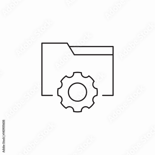 folder settings gear icon sign vector