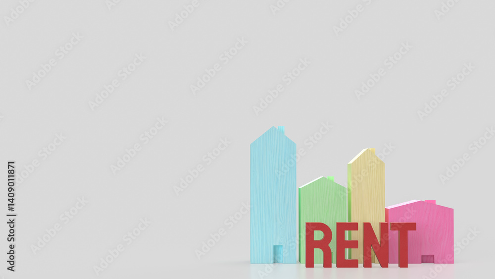 Fototapeta premium The House wood for property or Building concept 3d Rendering.