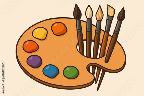 Flat artistic tools illustration for creative projects