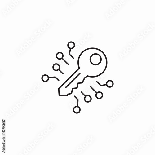 key system security icon sign vector