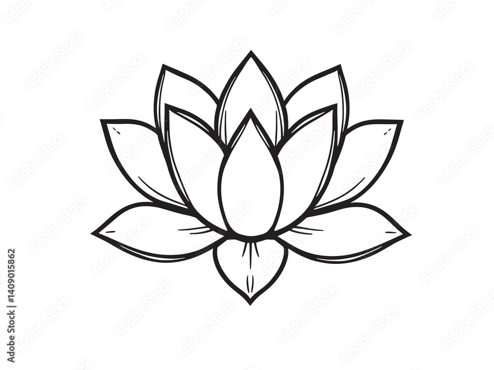 Fototapeta premium Water Lily line art