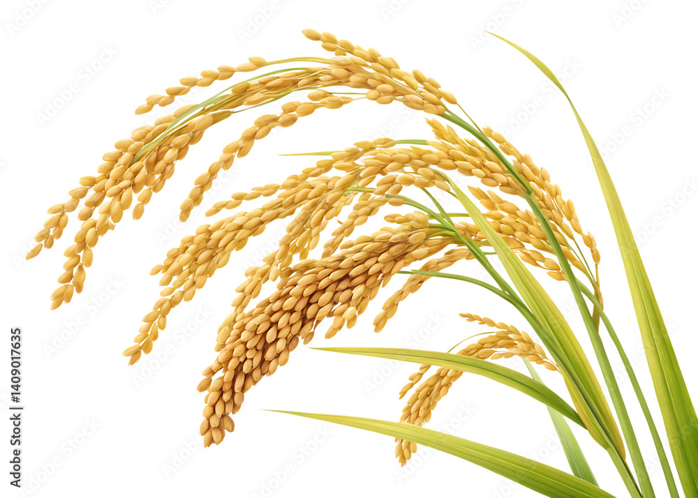 Fototapeta premium ripe paddy isolated on white background, PNG