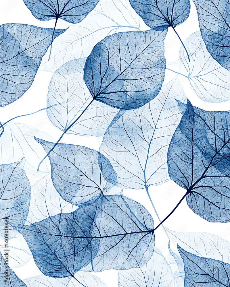 illustrations of various trees, leaves, grasses, and botanical elements on white background.