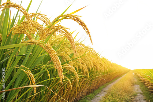 ripe paddy isolated on white background, PNG