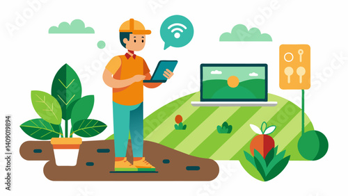 Digital soil nutrient mapping allows farmers to customize their fertilization plans based on the specific needs of each field resulting in more optimized and sustainable ods.. Vector illustration
