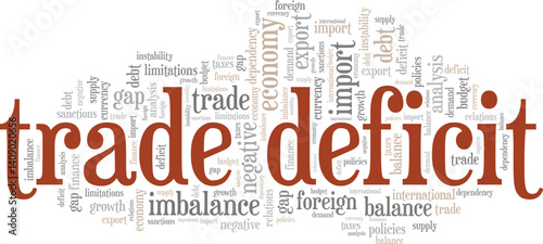 Trade Deficit word cloud conceptual design isolated on white background.