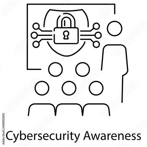 Cybersecurity Awareness Icon. Vector Design