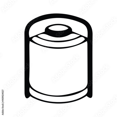 Simple Line Art Illustration of a Cylindrical Container
