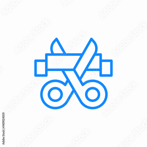 ribbon cut icon sign vector