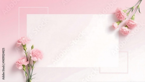 Heartfelt Mother's Day concept with loving family elements (handwritten letter, fresh flowers, warm embrace), soft pastel background with delicate floral patterns and ample space 