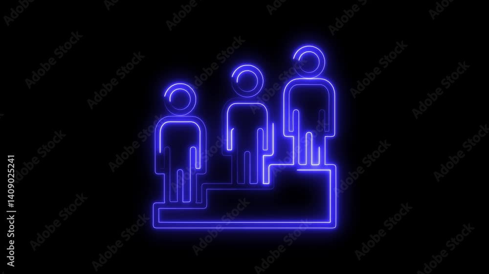 Glowing neon promotion icon 4k isolated on black background. HD Video motion graphic animation Glowing neon promotion icon 4k isolated on black background. HD Video motion graphic animation