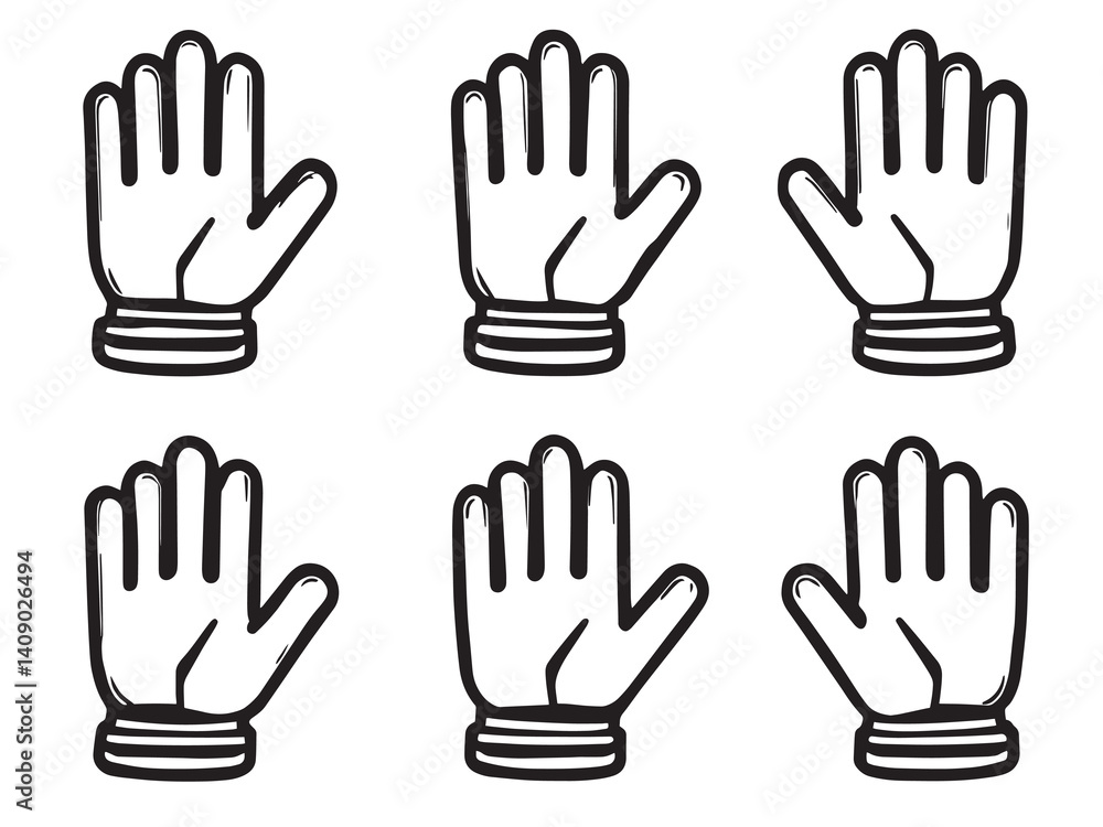 Fototapeta premium Inner Gloves line art vector illustration