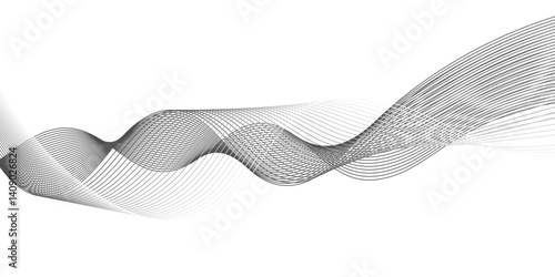 Digital frequency track equalizer.Abstract wave element for design.Stylized line art background. Vector illustration