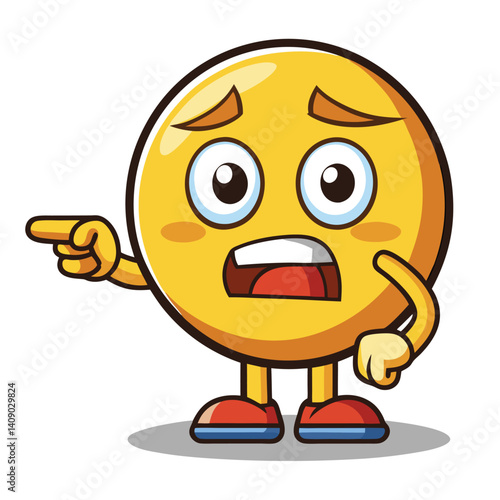 Surprised emoji pointing