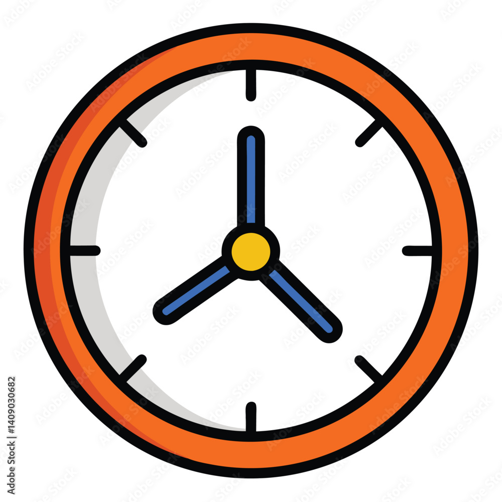 Clock icon design vector illustration on white background Clock icon design vector illustration on white background