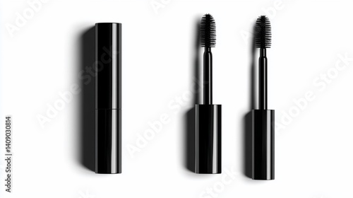 Wallpaper Mural Black mascara tubes on white background Torontodigital.ca