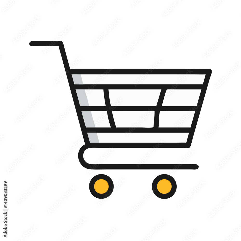 Shopping Cart with Wheels Icon Design Shopping Cart with Wheels Icon Design