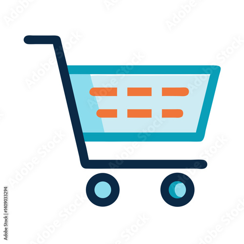 Shopping Cart with Wheels Icon Design