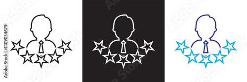 Expert icon set. Vector for websites, mobile interfaces, presentations, banner, visual branding etc. Vector illustration. isolated on white and black background. EPS 10
