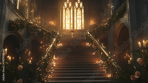 Luxurious wedding scenes in elegant natural and architectural settings, surrounded by florals, candlelight, and evolving romantic atmospheres...