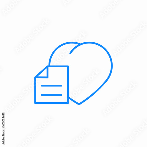heart document icon sign vector