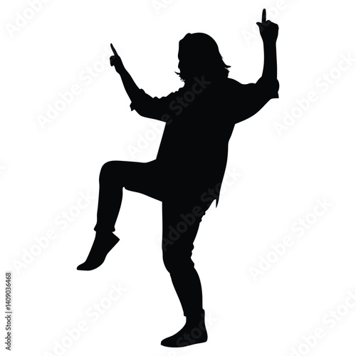 Obraz na płótnie Woman celebrating vector silhouette w salonie
